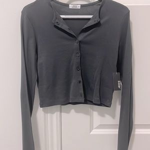 Ardene button up grey long sleeve